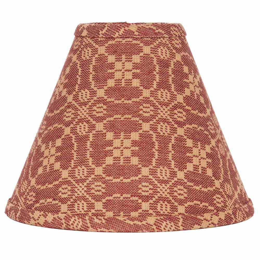Barn Red-Tan Marshfield Jacquard 10" Lampshade - Interiors by Elizabeth