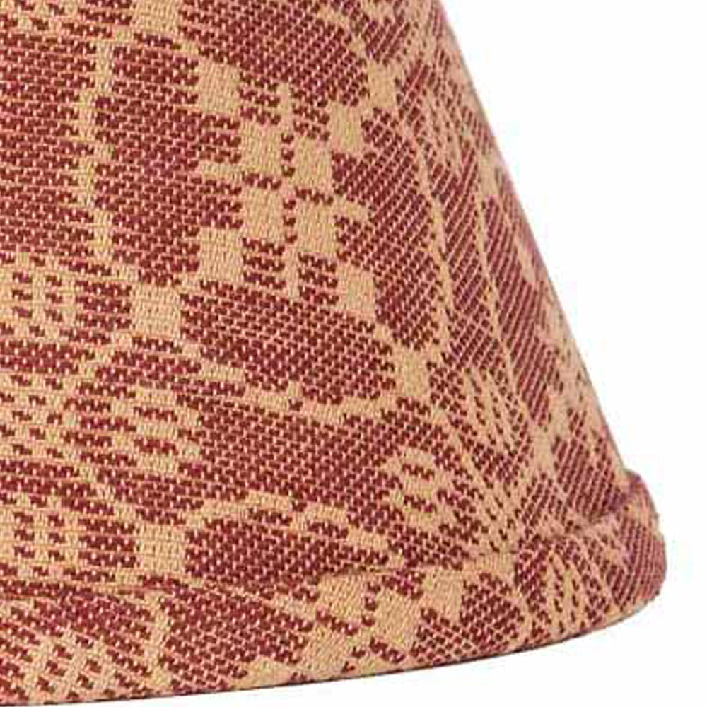 Barn Red Tan Marshfield Jacquard 10" Lampshade - Interiors by Elizabeth