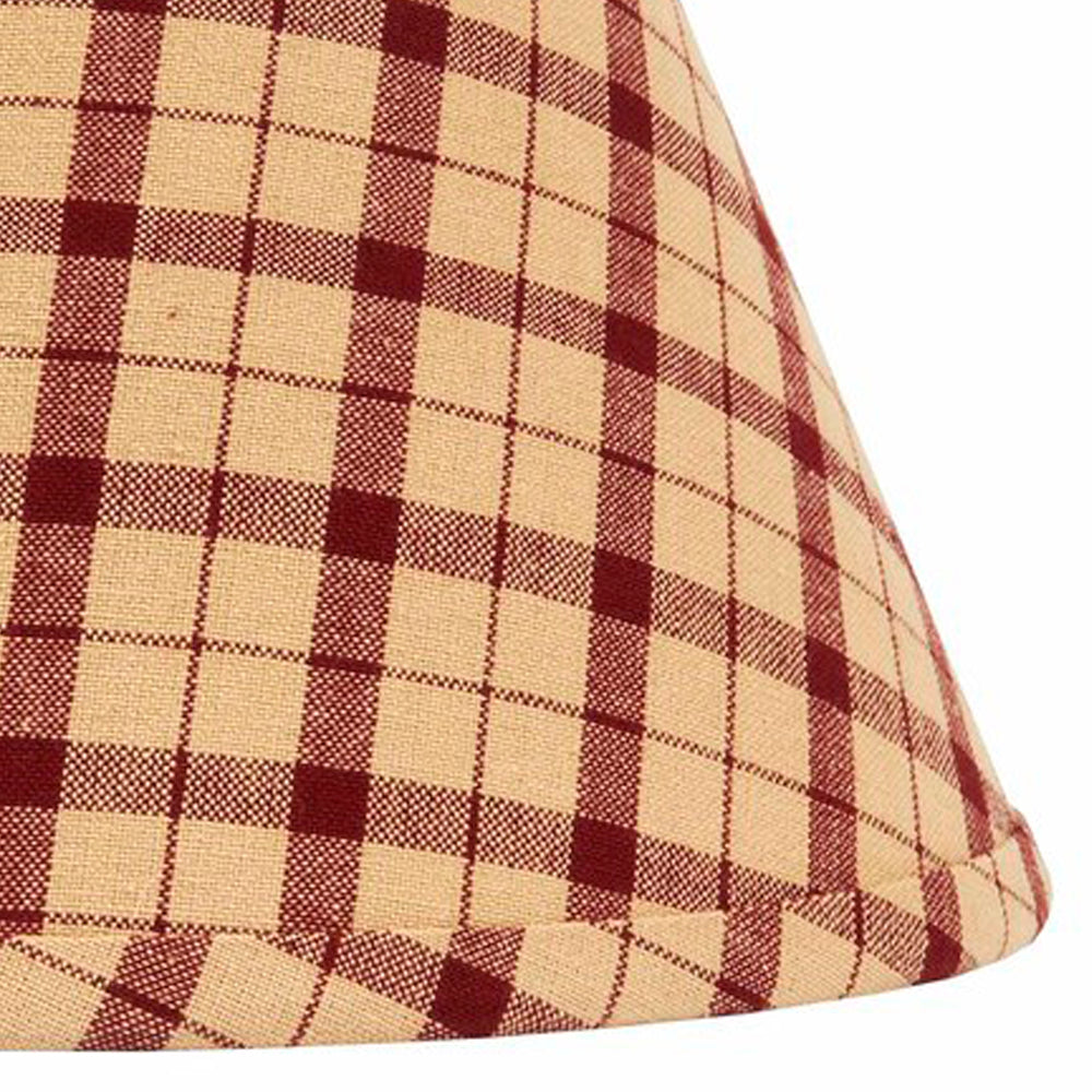 Barn Red Nutmeg Salem Check Barn Red 10" Lampshade - Interiors by Elizabeth