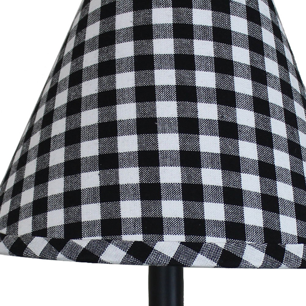 Heritage House Check - Black & Cream Lampshade 12 Inch Regular Clip