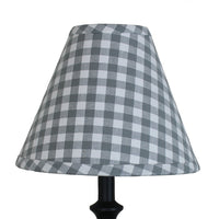 Thumbnail for Heritage House Check Gray & Cream Lampshade - Interiors by Elizabeth