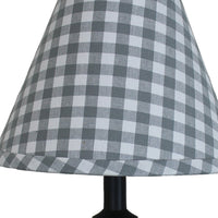 Thumbnail for Heritage House Check - Gray & Cream Lampshade 12 Inch Regular Clip