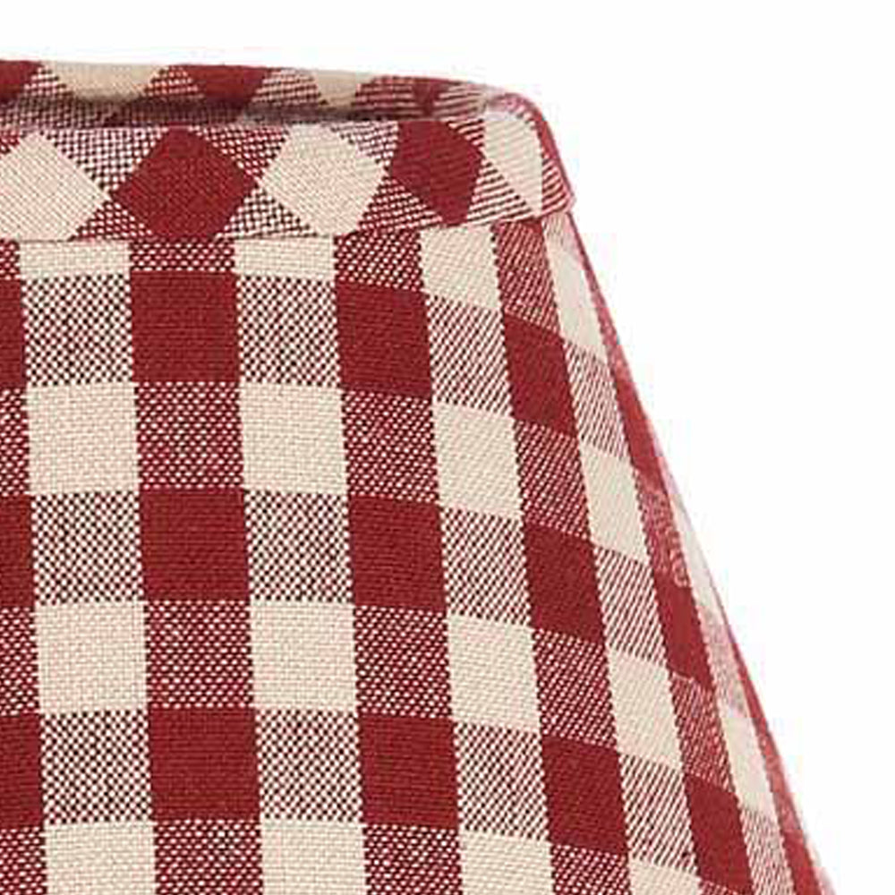 Barn Red Nutmeg Heritage House Check Barn Red 6" Lampshade - Interiors by Elizabeth