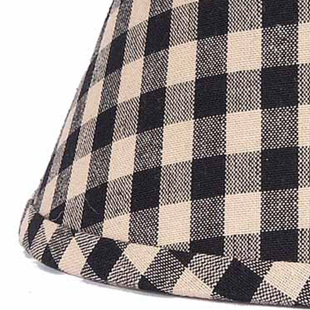 Black Nutmeg Heritage House Check Black 16" Lampshade - Interiors by Elizabeth