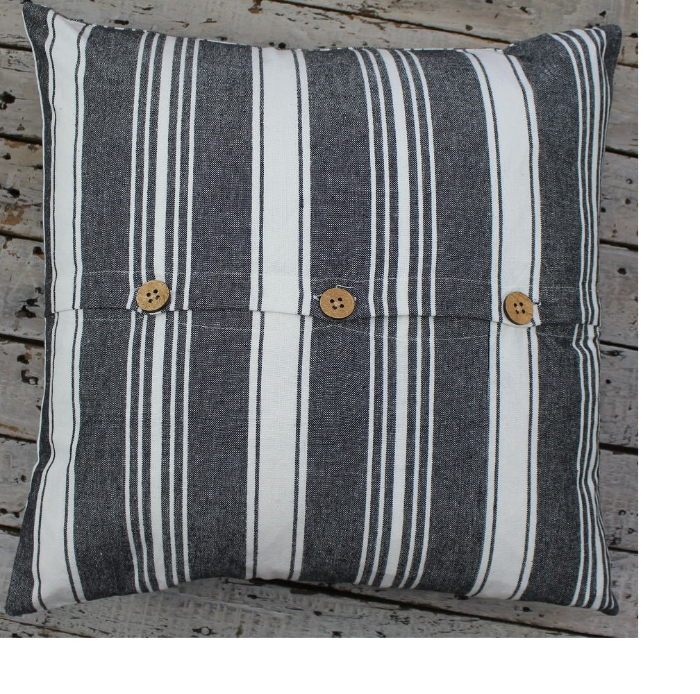 Flour Sack Black Pillow Cover - Interiors by Elizabeth