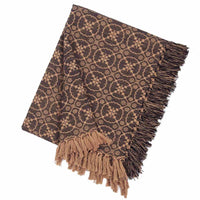 Thumbnail for Black-Tan Marshfield Jacquard Afghan - Interiors by Elizabeth