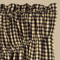 Thumbnail for Black Nutmeg Heritage House Check Black Gathered Swag Lined - Interiors by Elizabeth