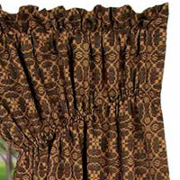 Thumbnail for Black Tan Marshfield Jacquard Gathered Swag Lined - Interiors by Elizabeth