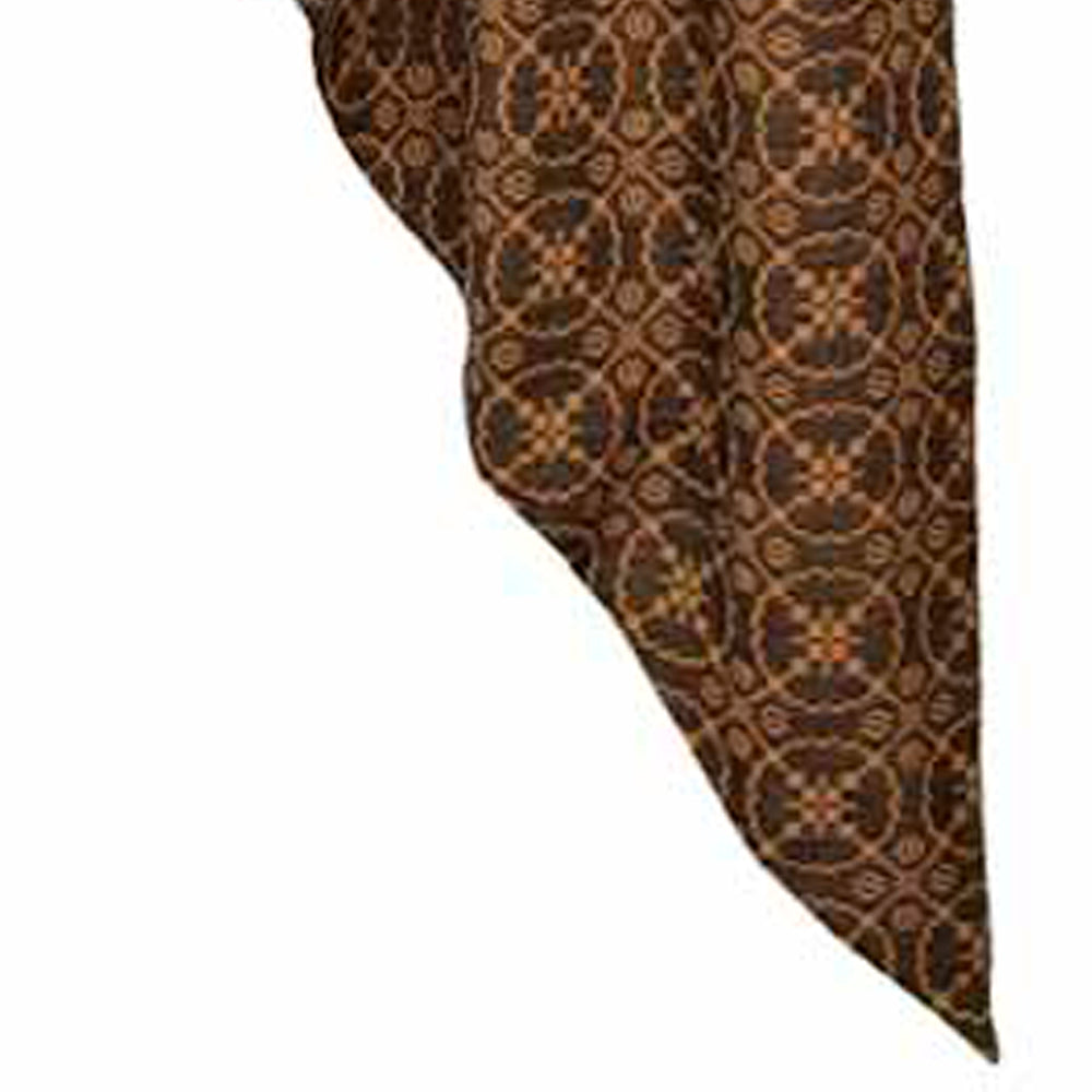 Black Tan Marshfield Jacquard Gathered Swag Lined - Interiors by Elizabeth
