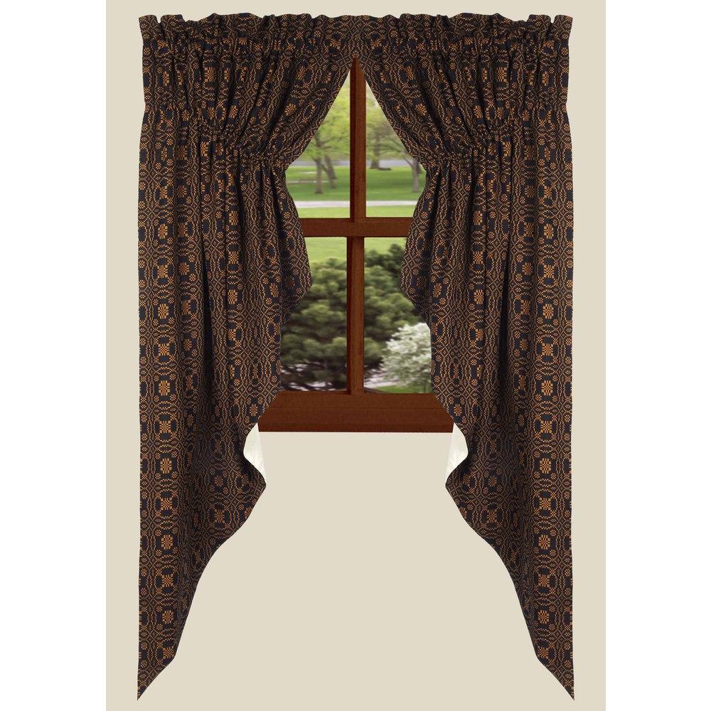 Black - Mustard Loverƒ??s Knot Jacquard Gathered Swag - Lined - Interiors by Elizabeth
