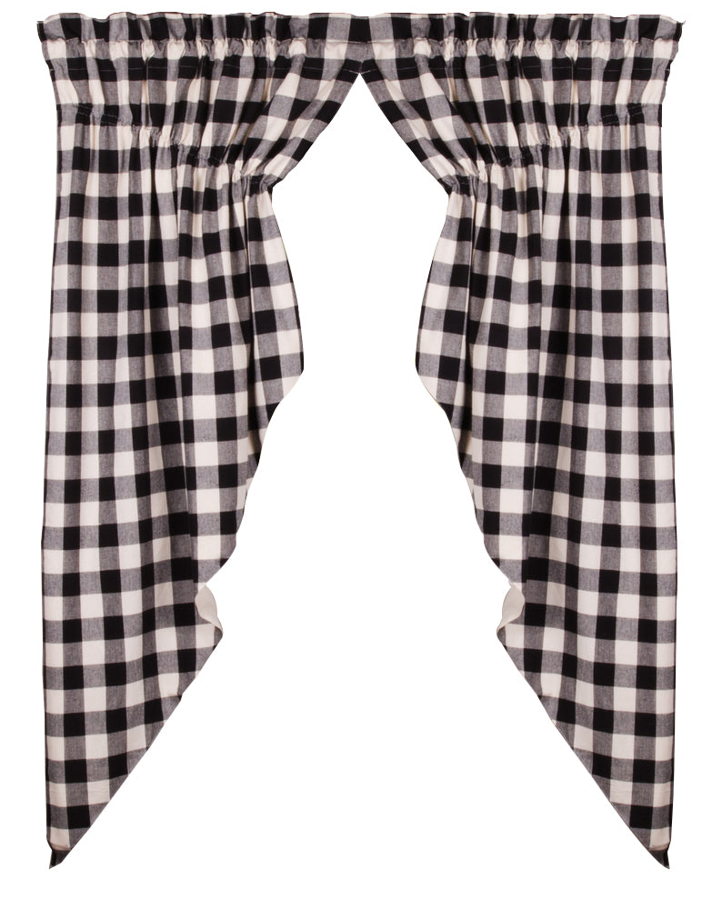 Black Buttermilk Buffalo Check Gathered Swag Lined