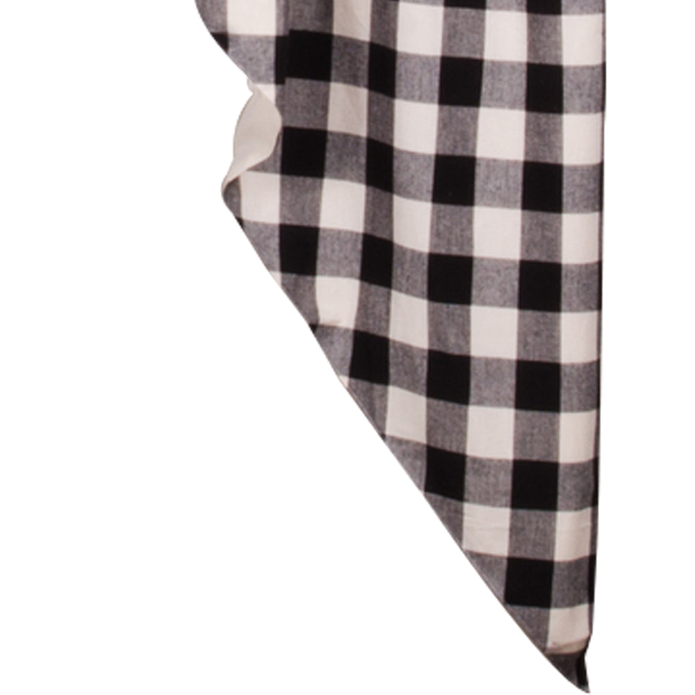 Black Buttermilk Buffalo Check Gathered Swag Lined