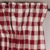 Thumbnail for Barn Red Buttermilk Buffalo Check Gathered Swag Lined