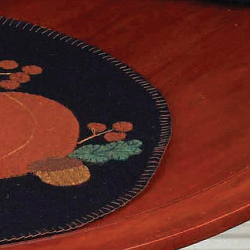 Pumpkin & Acorns Black Candle Mat Set Of Two