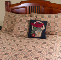 Thumbnail for Trenton Jacquard Nutmeg Black Red Queen Bed Cover - Interiors by Elizabeth