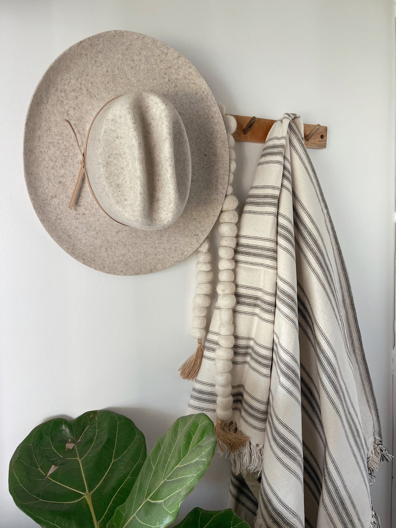 Grain Sack Stripe Pewter Cream Afghan
