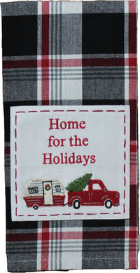 Thumbnail for Winter Plaid Black, Red, Cream towel - Interiors by Elizabeth