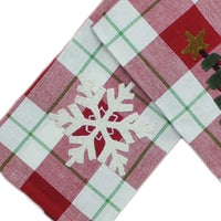 Thumbnail for 2 in 1 Christmas Buffalo Check Tree, Snowflake Towel Set of two