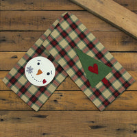 Thumbnail for 2 in 1 Winterberry Tree, Snowman Face Towel Towel - Interiors by Elizabeth