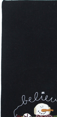 Thumbnail for Snowman Believe Black towel