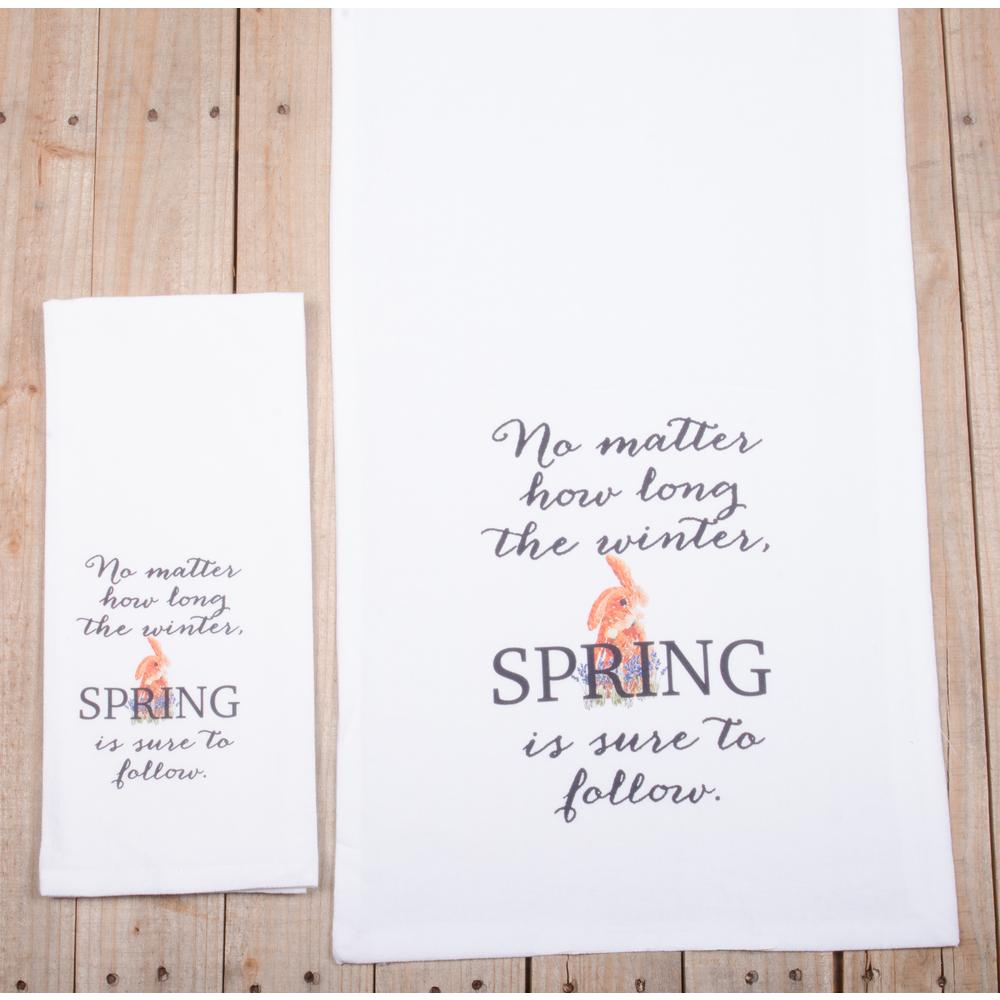 Spring Bunny 18" x 28" White - Set of 2 - Interiors by Elizabeth