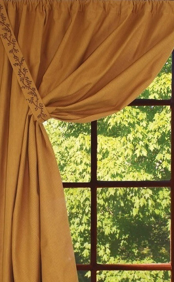 Primitive Ticking Mustard Mustard Panel