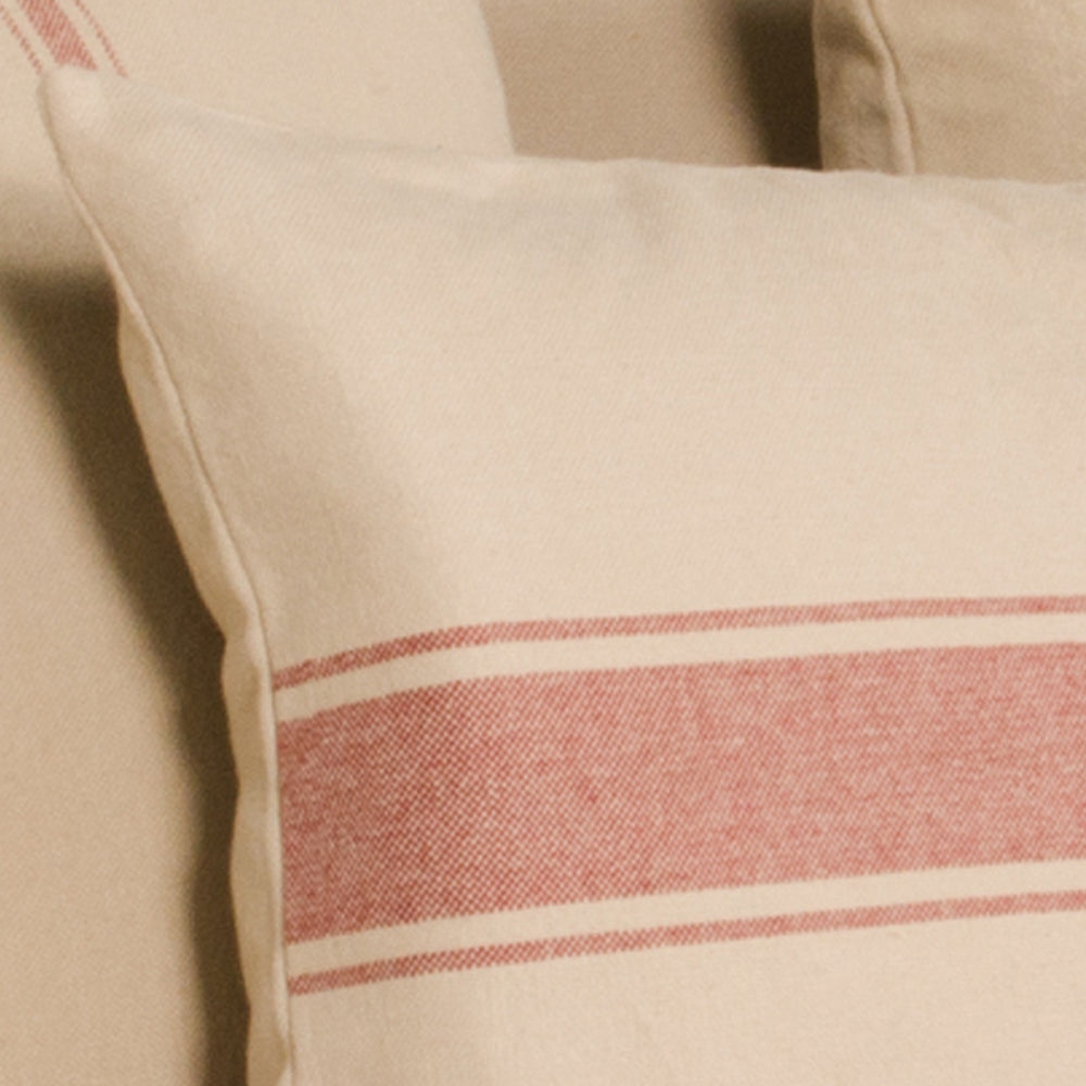 Oat Barn Red Grain Sack Stripe Lumbar Pillow Cover