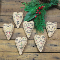 Thumbnail for Heart Embroidered Ornaments Set of 6 Ornament - Interiors by Elizabeth