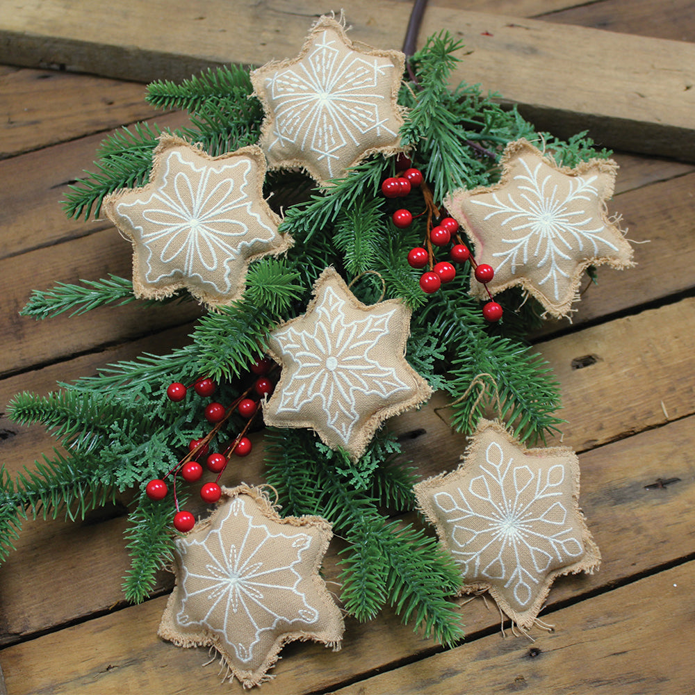 Gingerbread Snowflake Ornaments Set of 6 Ornament - Interiors by Elizabeth