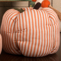 Thumbnail for Cream Orange Ticking Pumpkin 4X3 Ornament