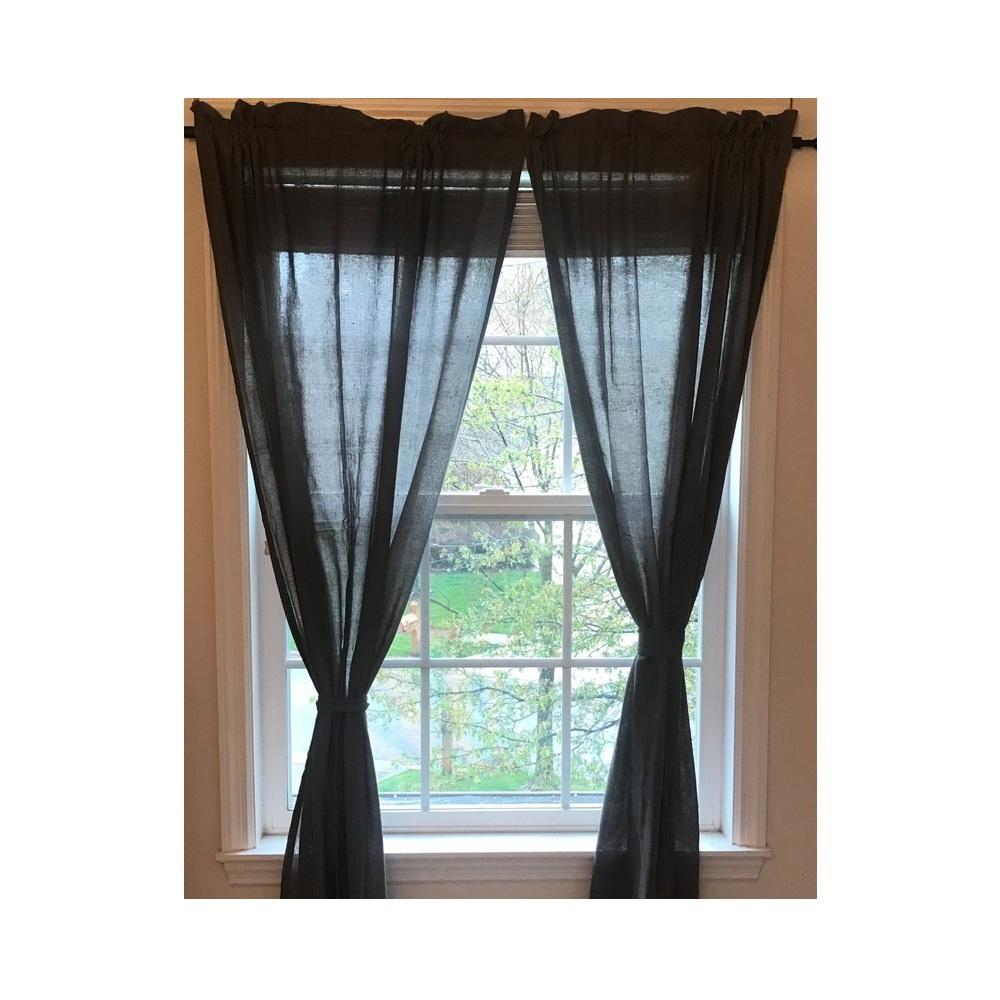 Heirloom 72" x 63" (2 pcs) (pair of fabric tiebacks included) Pewter - Interiors by Elizabeth