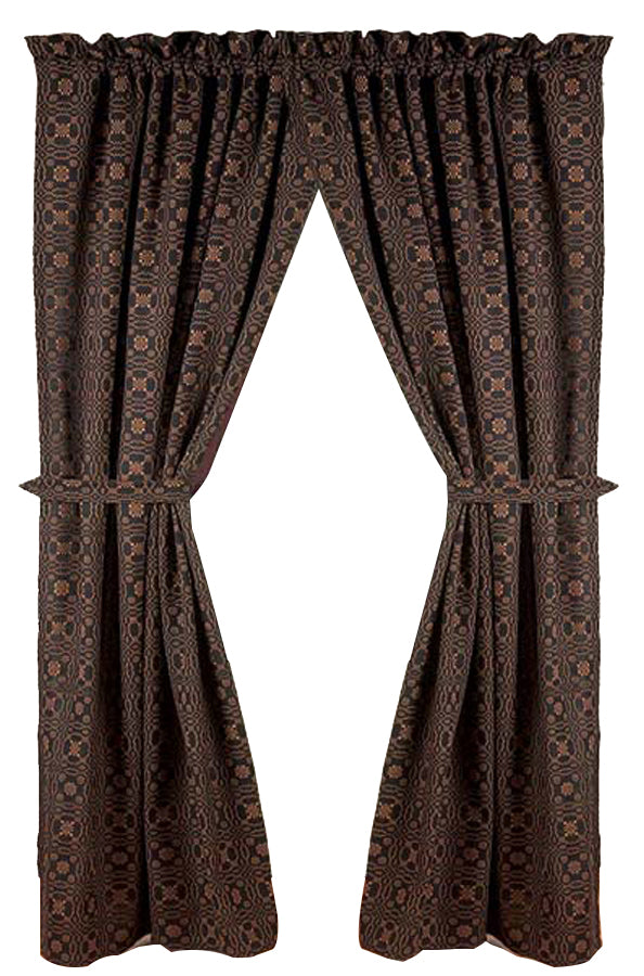 Black Mustard Lover㦙??S Knot Jacquard 63" Panels Lined - Interiors by Elizabeth