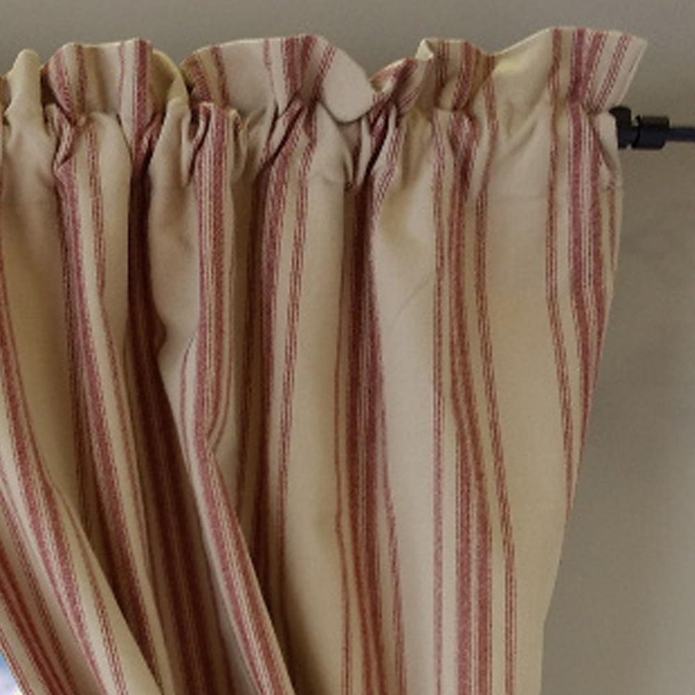 Oat Barn Red Grain Sack Stripe 63" Panels Lined