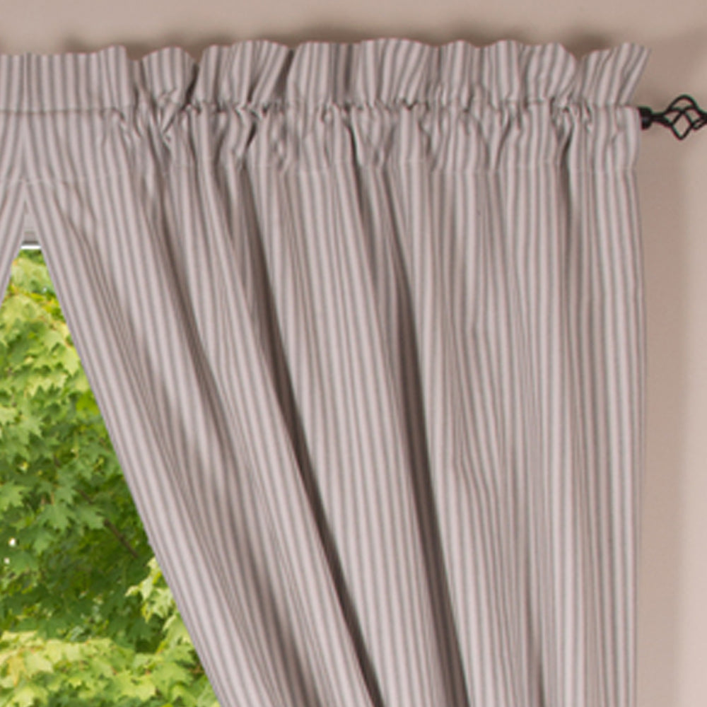 Grey Ticking Ruffle Panels