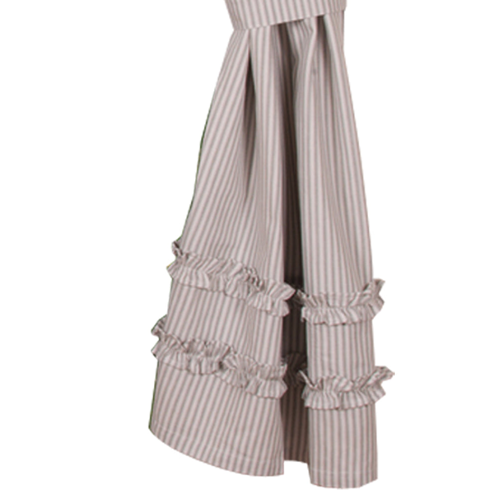 Grey Ticking Ruffle Panels