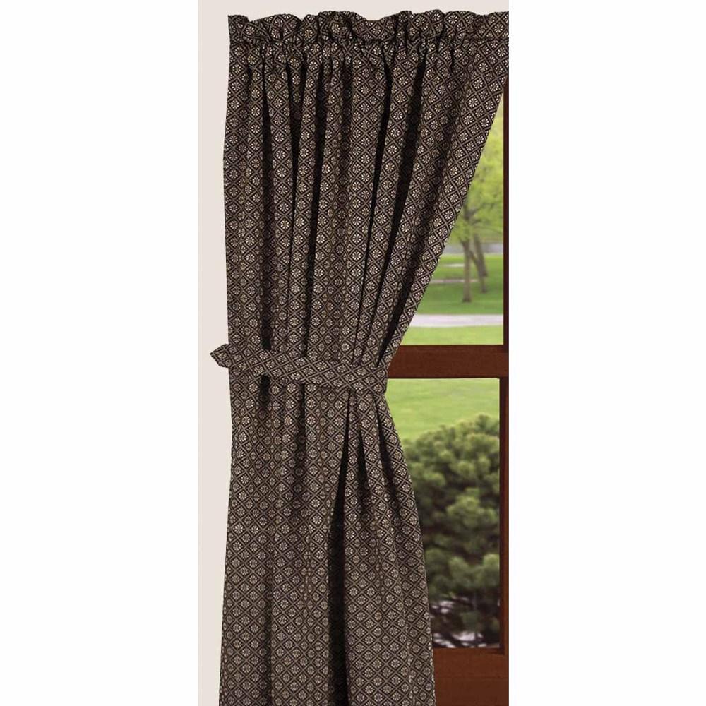 Black-Nutmeg Kingston Jacquard 63" Panels - Lined - Interiors by Elizabeth