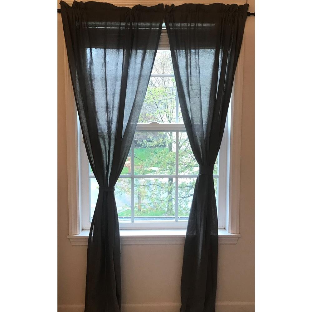 Heirloom 84" x 86" (2 pcs) (pair of fabric tiebacks included) Pewter Lined - Interiors by Elizabeth