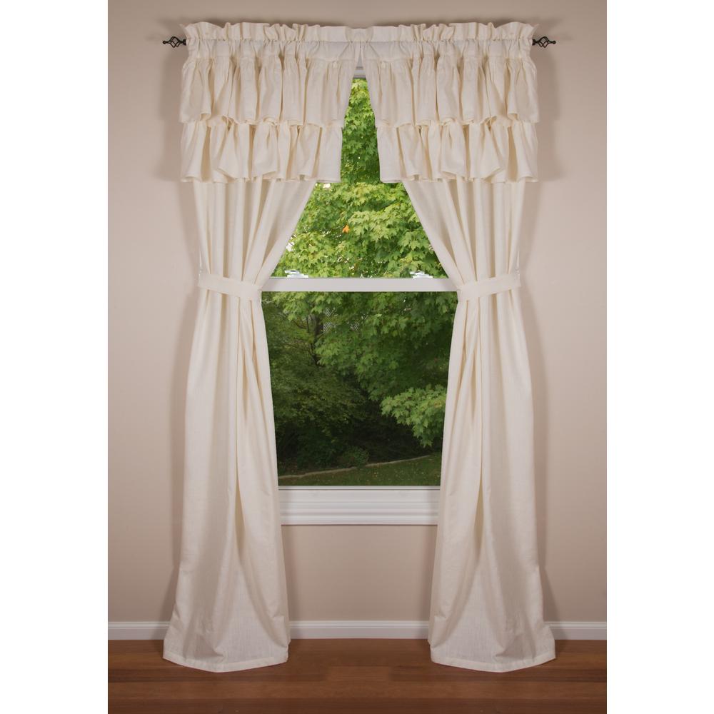 Meadowpark Drapery panel 84 unlined double ruffle top- Interiors by Elizabeth