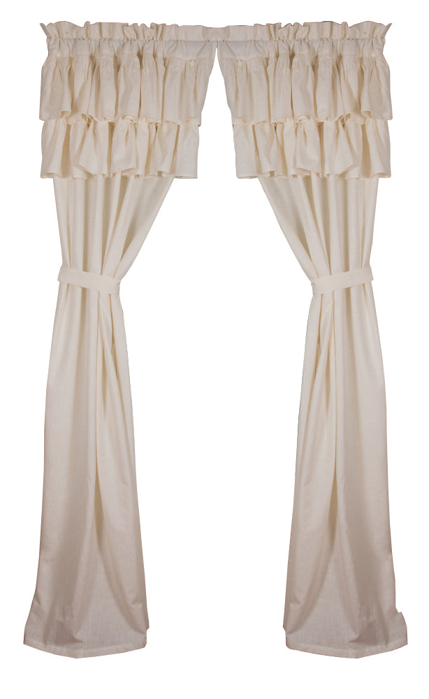 Meadowpark Drapery Panel 84 Unlined Double Ruffle Top