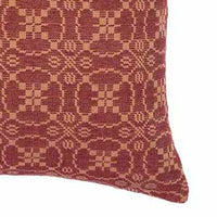Thumbnail for Barn Red Tan Marshfield Jacquard Pillow Cover - Interiors by Elizabeth
