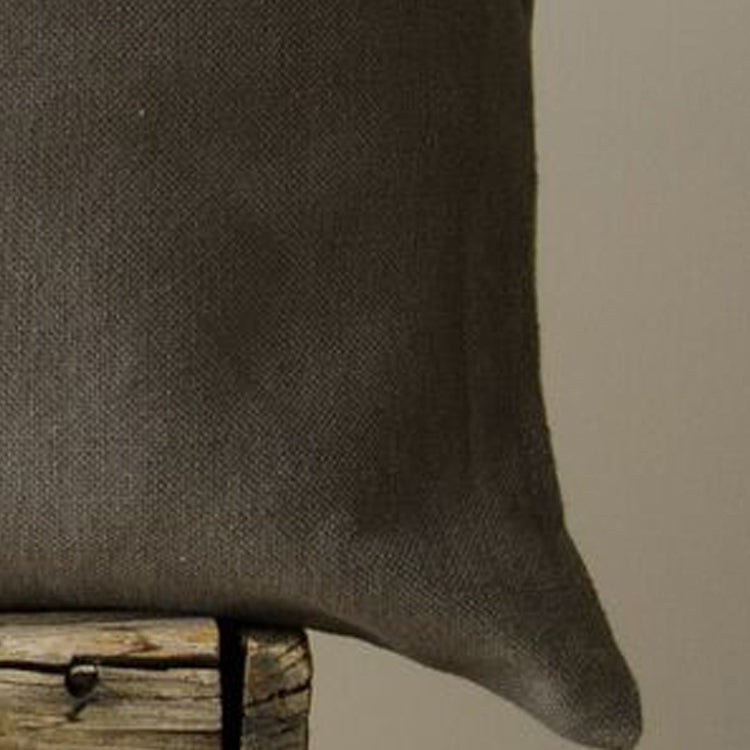 Grain Sack Stripe Cream Pewter Pillow Cover
