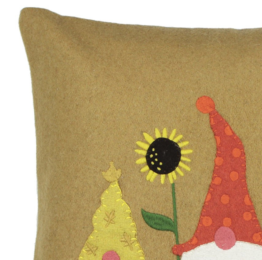 Fall Gnomes Gold Pillow