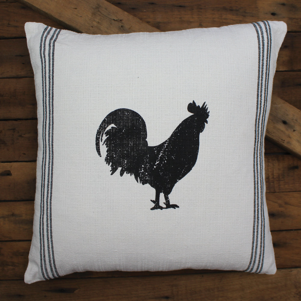 Farmhouse Rooster Cream Pillow - Interiors by Elizabeth