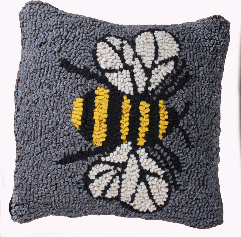 Bee Gray Pillow - Interiors by Elizabeth