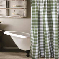 Thumbnail for Buffalo Check Sage Sage Shower Curtain - Interiors by Elizabeth