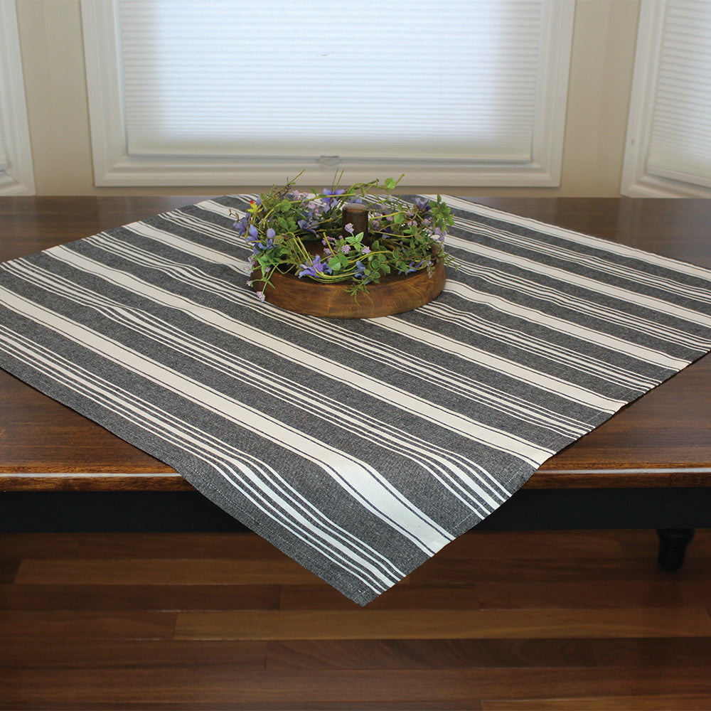 Flour Sack Black Table Square - Interiors by Elizabeth