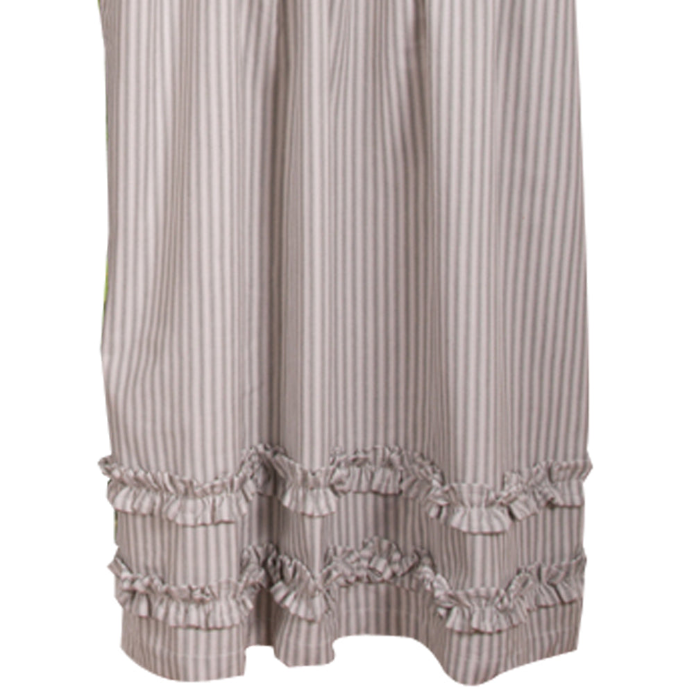 Grey Ticking Ruffle Swag