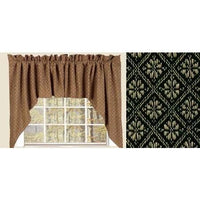 Thumbnail for Black-Nutmeg Kingston Jacquard Swag - Lined - Interiors by Elizabeth
