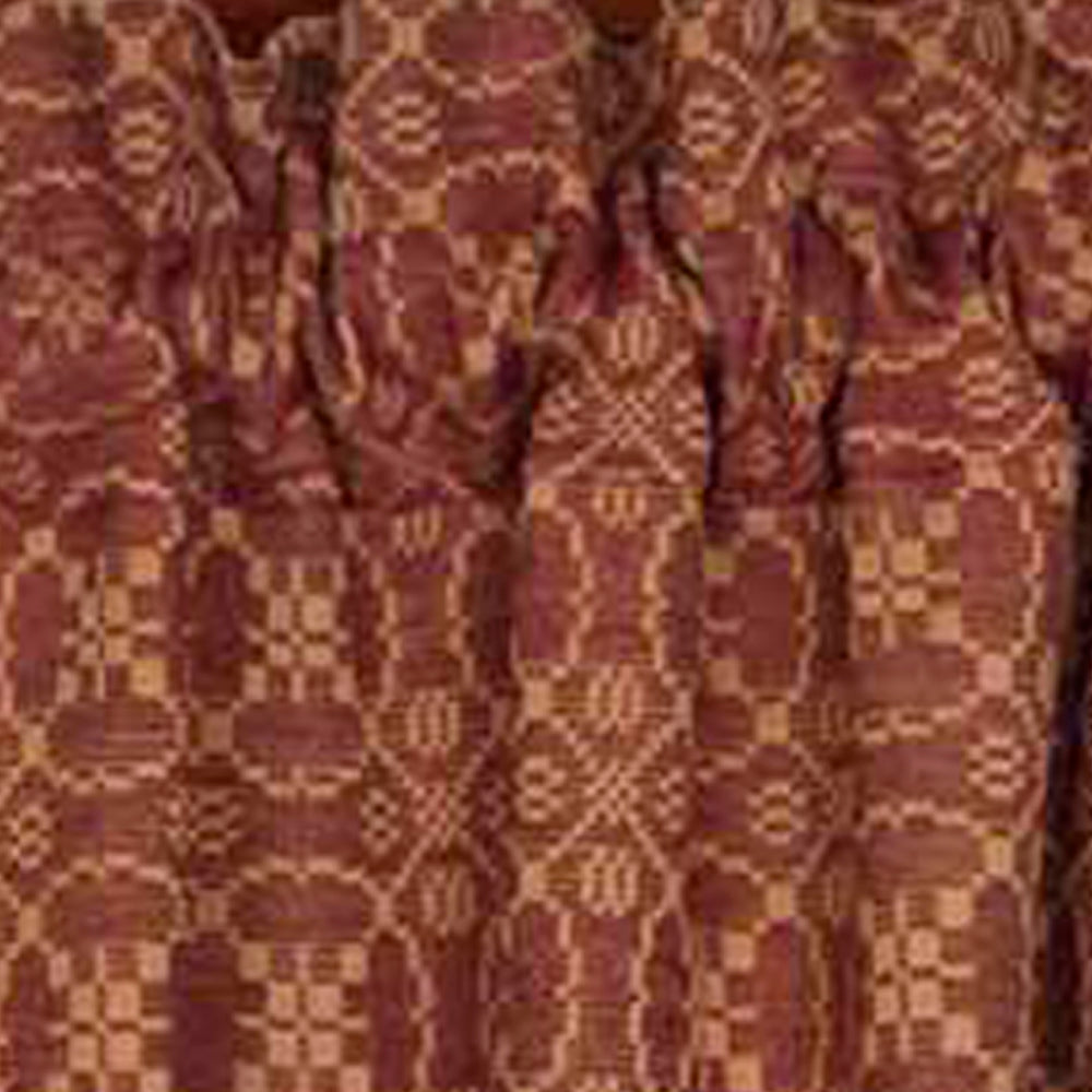 Barn Red Tan Marshfield Jacquard 36" Tiers Lined - Interiors by Elizabeth