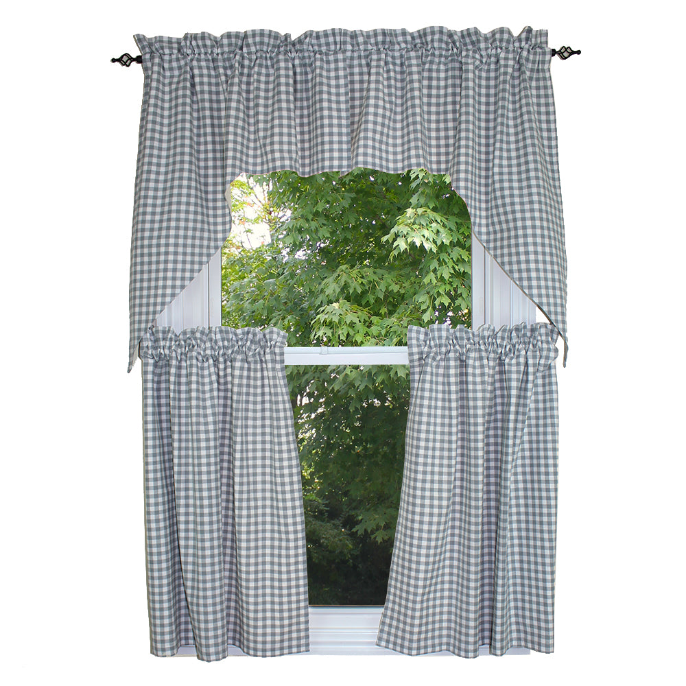 Heritage House Check Gray & Cream Tiers - Interiors by Elizabeth